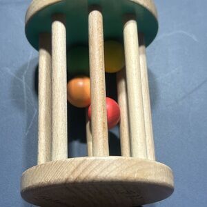 Lovevry Wooden Rattle Toy with Colorful Balls